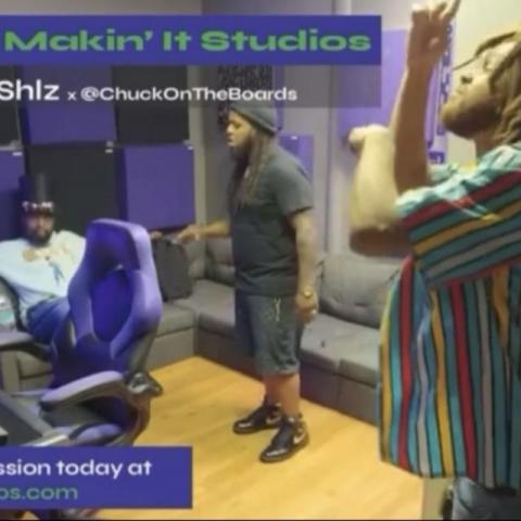 ItzSHLZ hits Atlanta and cooks up 🔥 at MakinitStudios w/ @Chuckontheboards and @KingYoshiman
