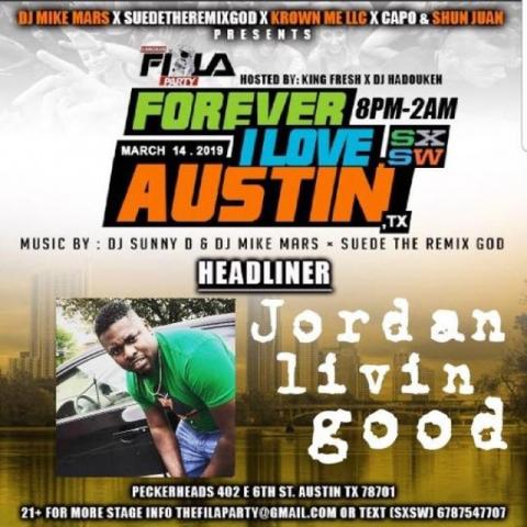 JordanLivinGood IMPRESSES Suede The Remix God at his show during SXSW.