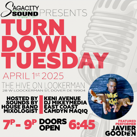 JAVIER GOODEN HEADLINES "TURN DOWN TUESDAY" Open Mic in Delaware